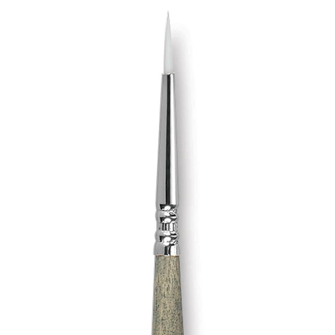 Open in modal - Escoda Perla Toray White Synthetic Brush - Round, Short Handle, Size 1 close up