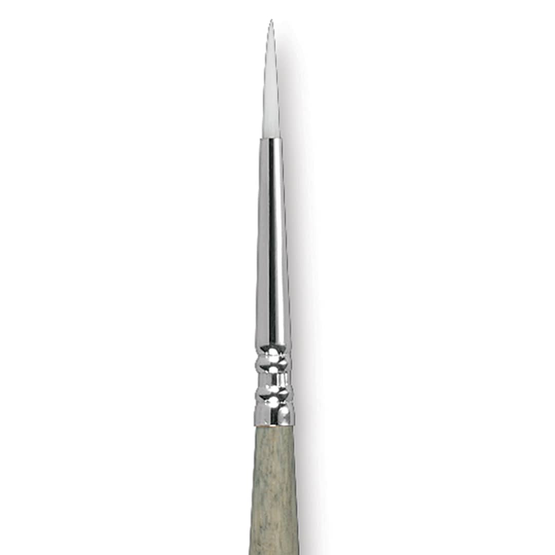Open in modal - Escoda Perla Toray White Synthetic Brush - Round, Short Handle, Size 2 close up