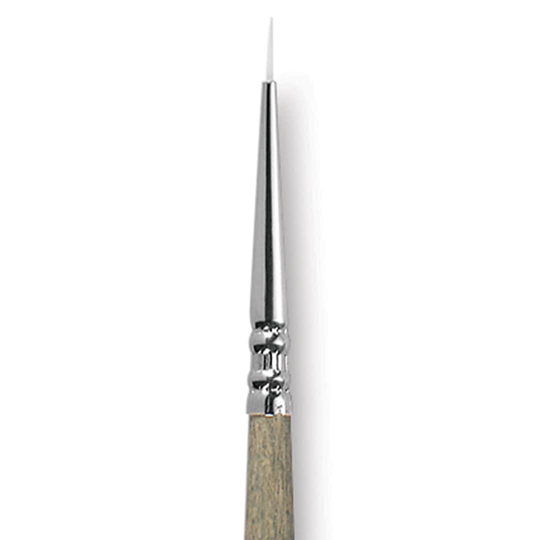 Open in modal - Escoda Perla Toray White Synthetic Brush - Round, Short Handle, Size 4/0 close up
