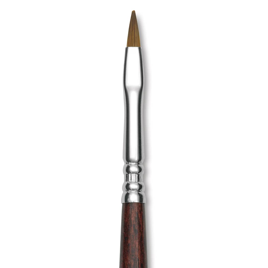 Open in modal - Escoda Prado Tame Synthetic Brush - Bright, Short Handle, Size 2 (Close-up of brush)