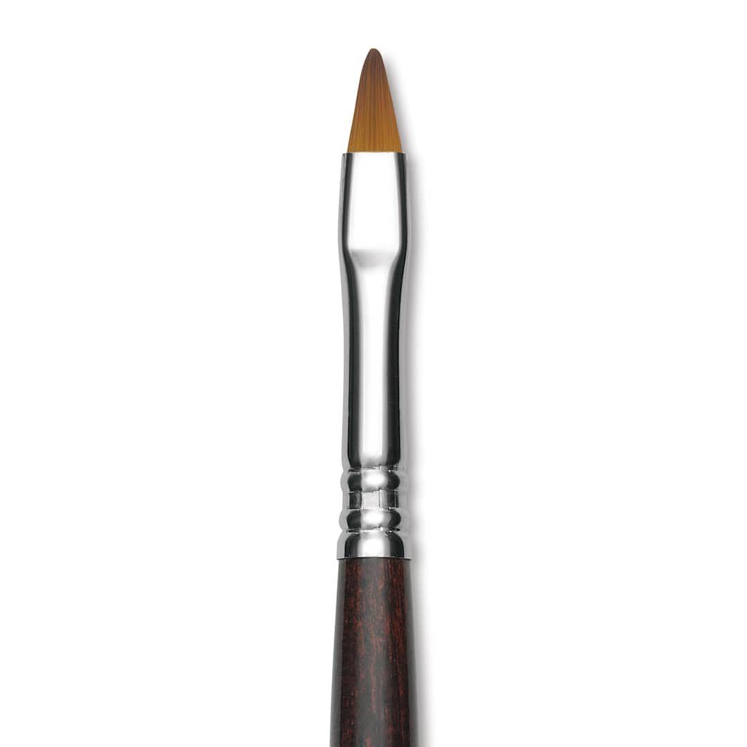 Open in modal - Escoda Prado Tame Synthetic Brush - Bright, Short Handle, Size 6 (Close-up of brush)
