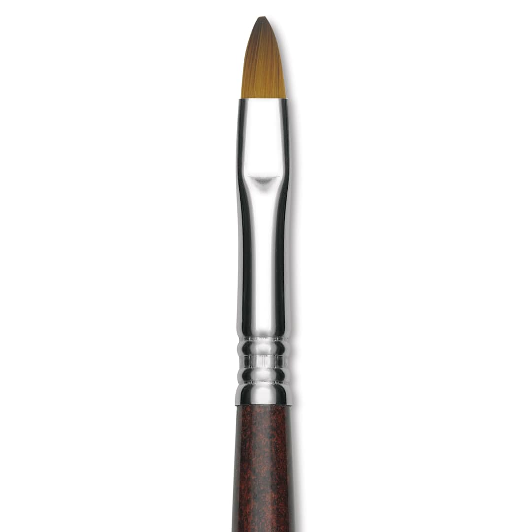 Open in modal - Escoda Prado Tame Synthetic Brush - Bright, Short Handle, Size 8 (Close-up of brush)