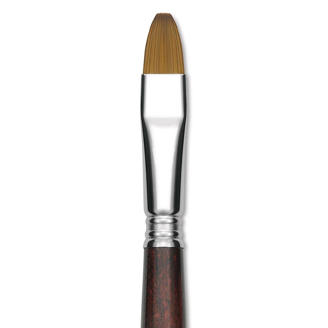 Open in modal - Escoda Prado Tame Synthetic Brush - Bright, Short Handle, Size 10 (Close-up of brush)