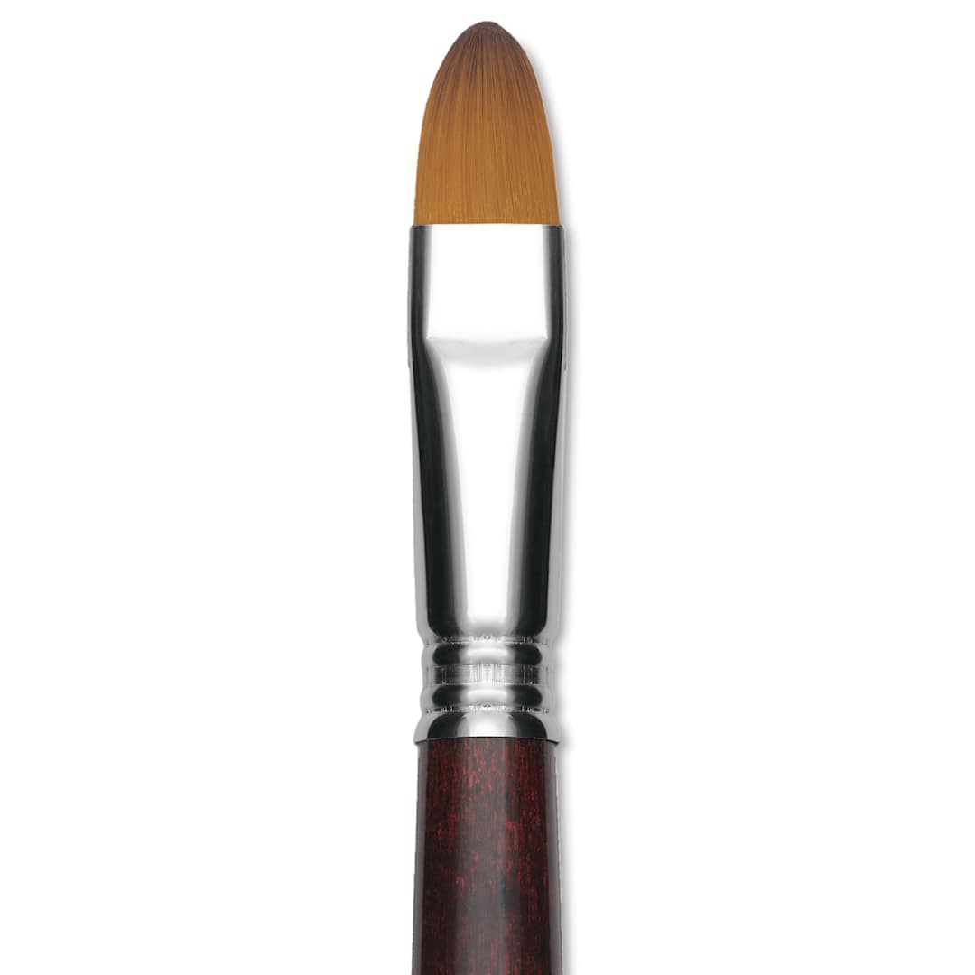 Open in modal - Escoda Prado Tame Synthetic Brush - Bright, Short Handle, Size 16 (Close-up of brush)