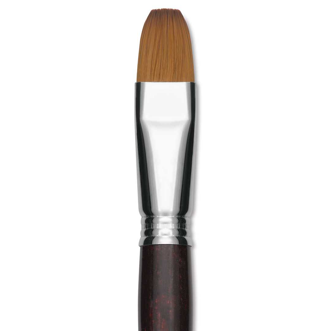 Open in modal - Escoda Prado Tame Synthetic Brush - Bright, Short Handle, Size 20 (Close-up of brush)