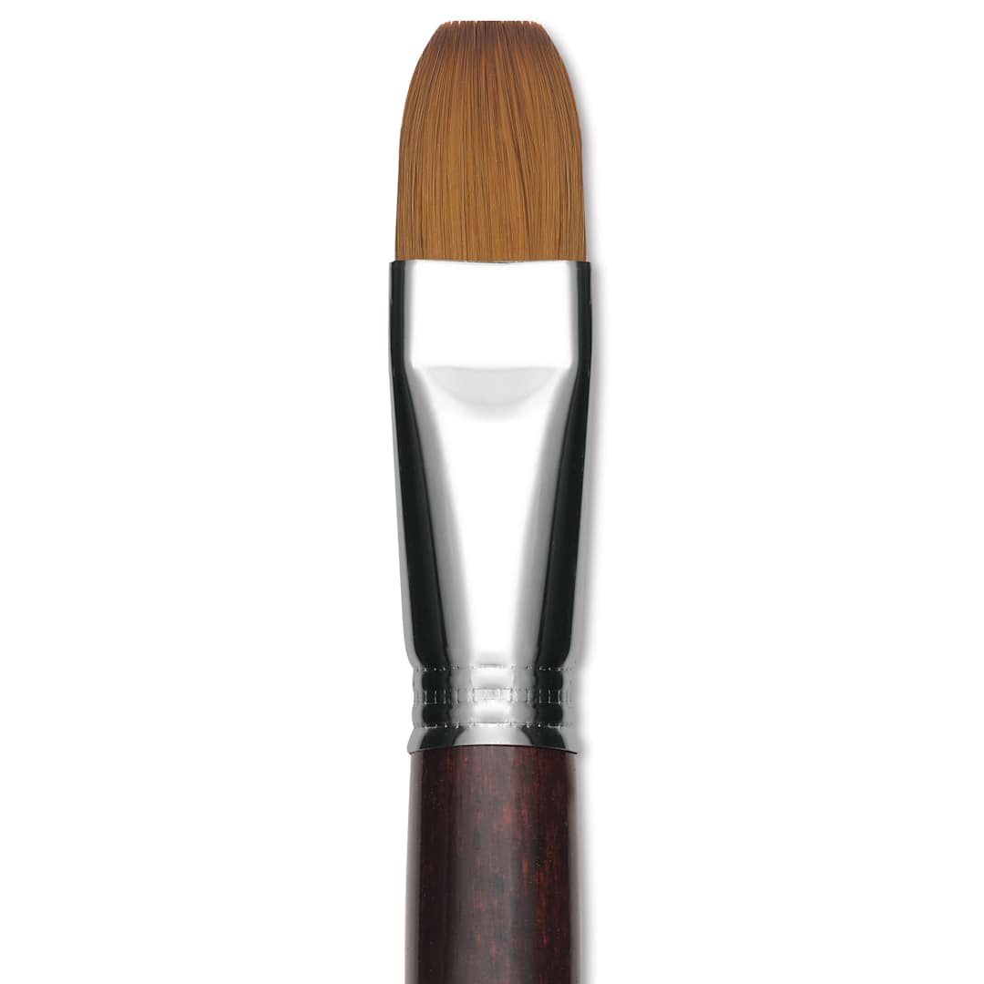 Open in modal - Escoda Prado Tame Synthetic Brush - Bright, Short Handle, Size 22 (Close-up of brush)