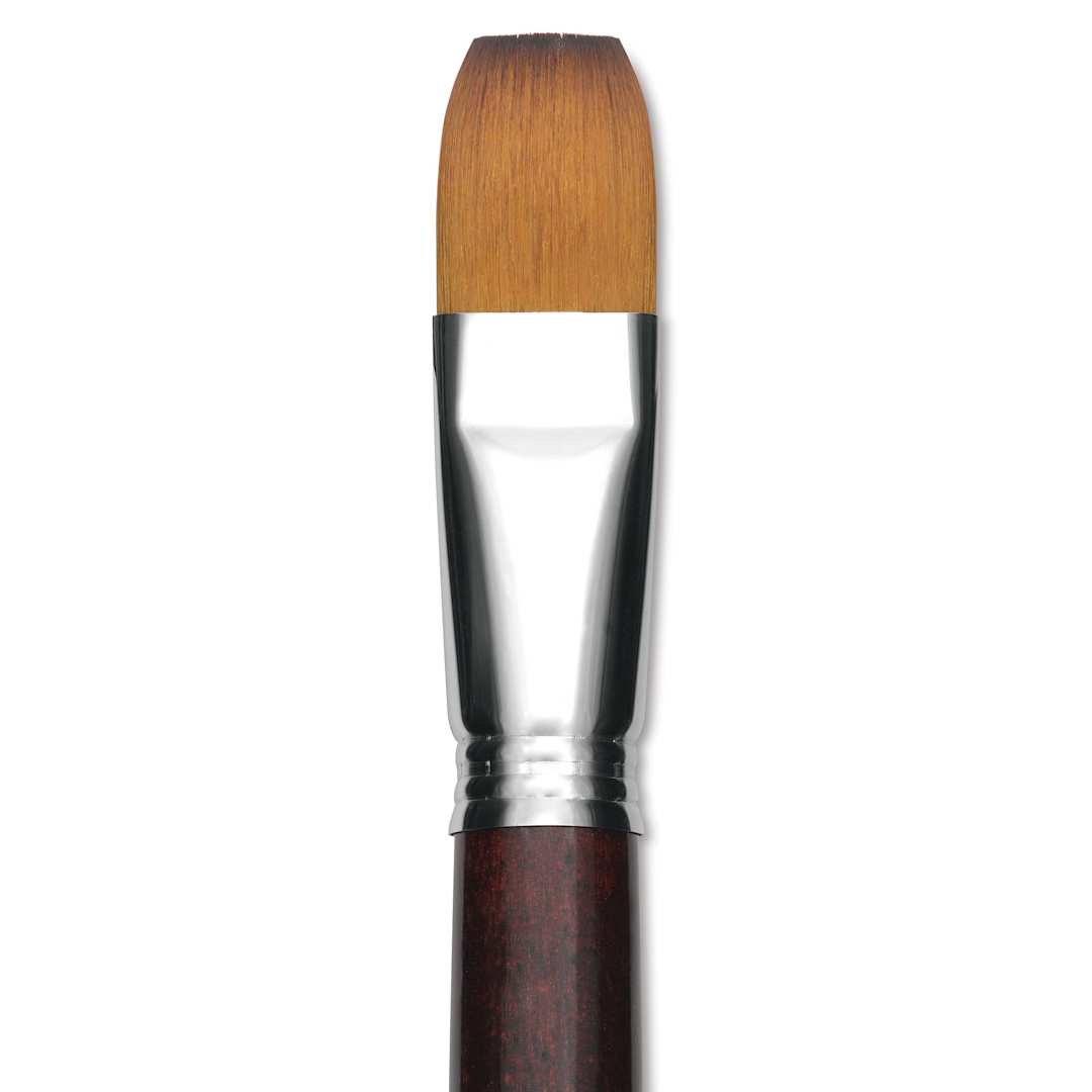 Open in modal - Escoda Prado Tame Synthetic Brush - Bright, Short Handle, Size 24 (Close-up of brush)