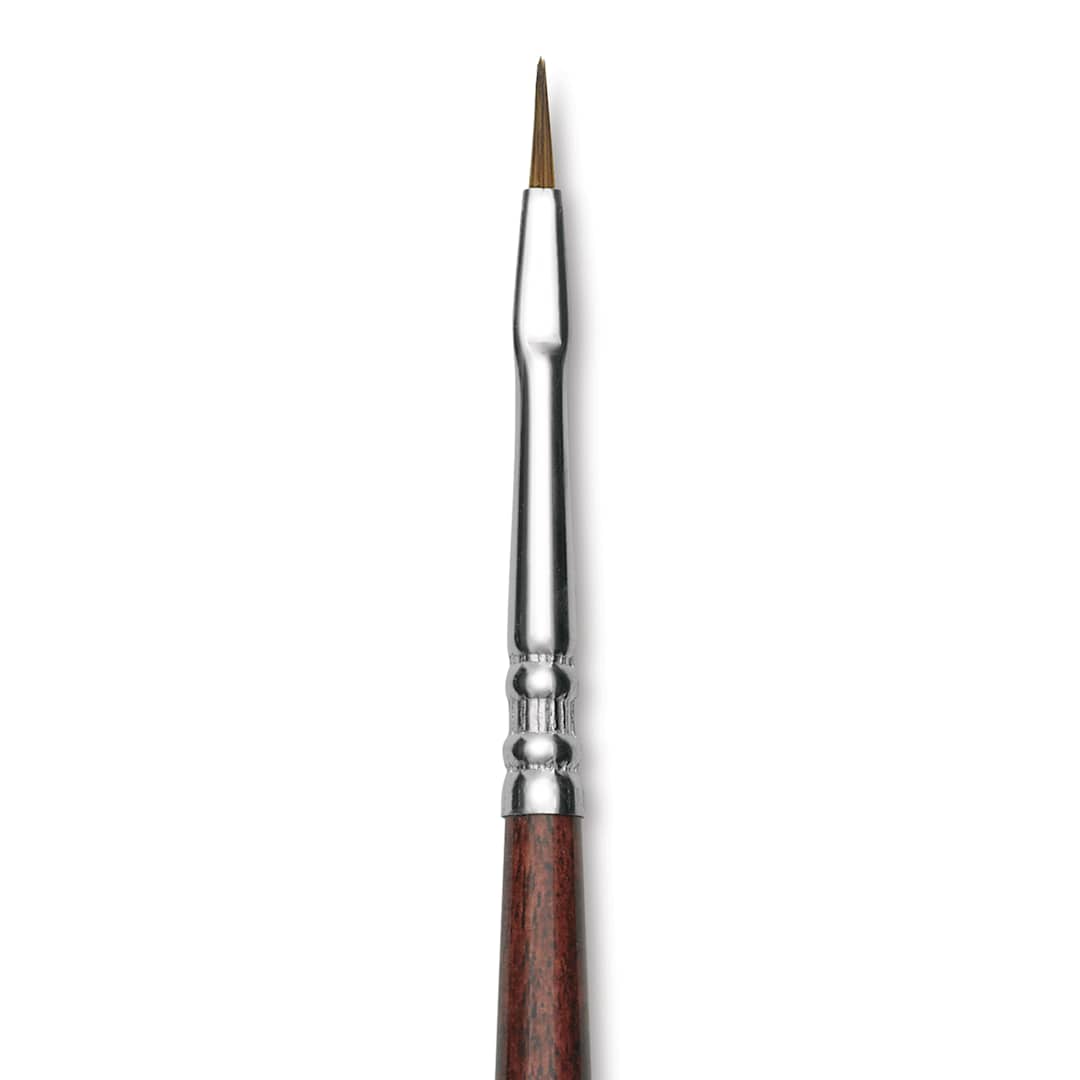 Open in modal - Escoda Prado Tame Synthetic Brush - Filbert, Short Handle, Size 0 (Close-up of brush)