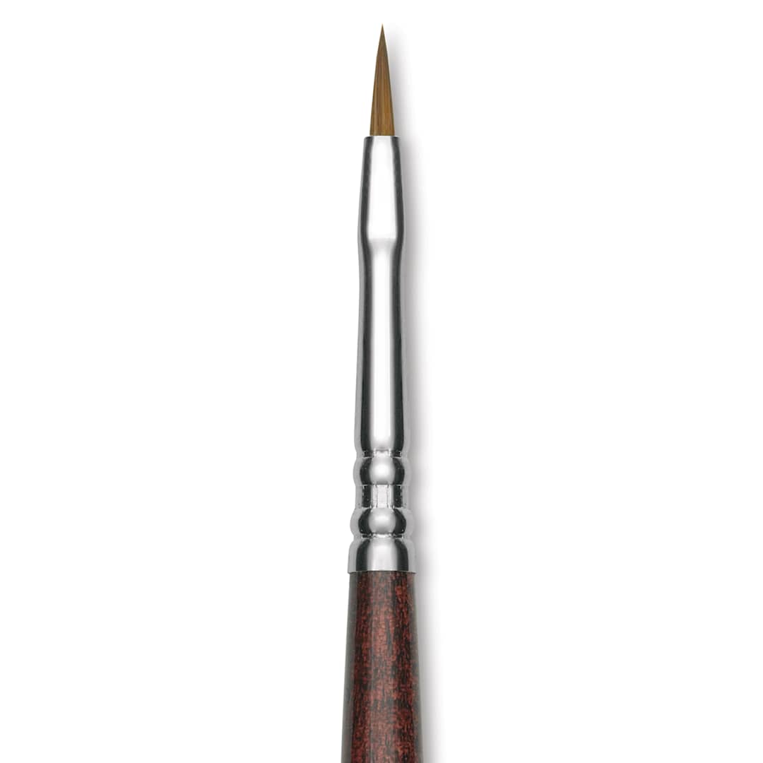 Open in modal - Escoda Prado Tame Synthetic Brush - Filbert, Short Handle, Size 1 (Close-up of brush)