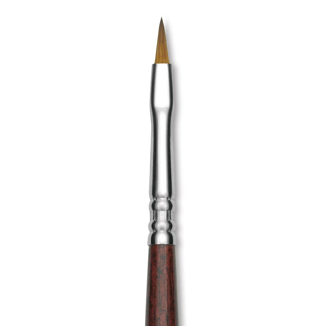 Open in modal - Escoda Prado Tame Synthetic Brush - Filbert, Short Handle, Size 2 (Close-up of brush)