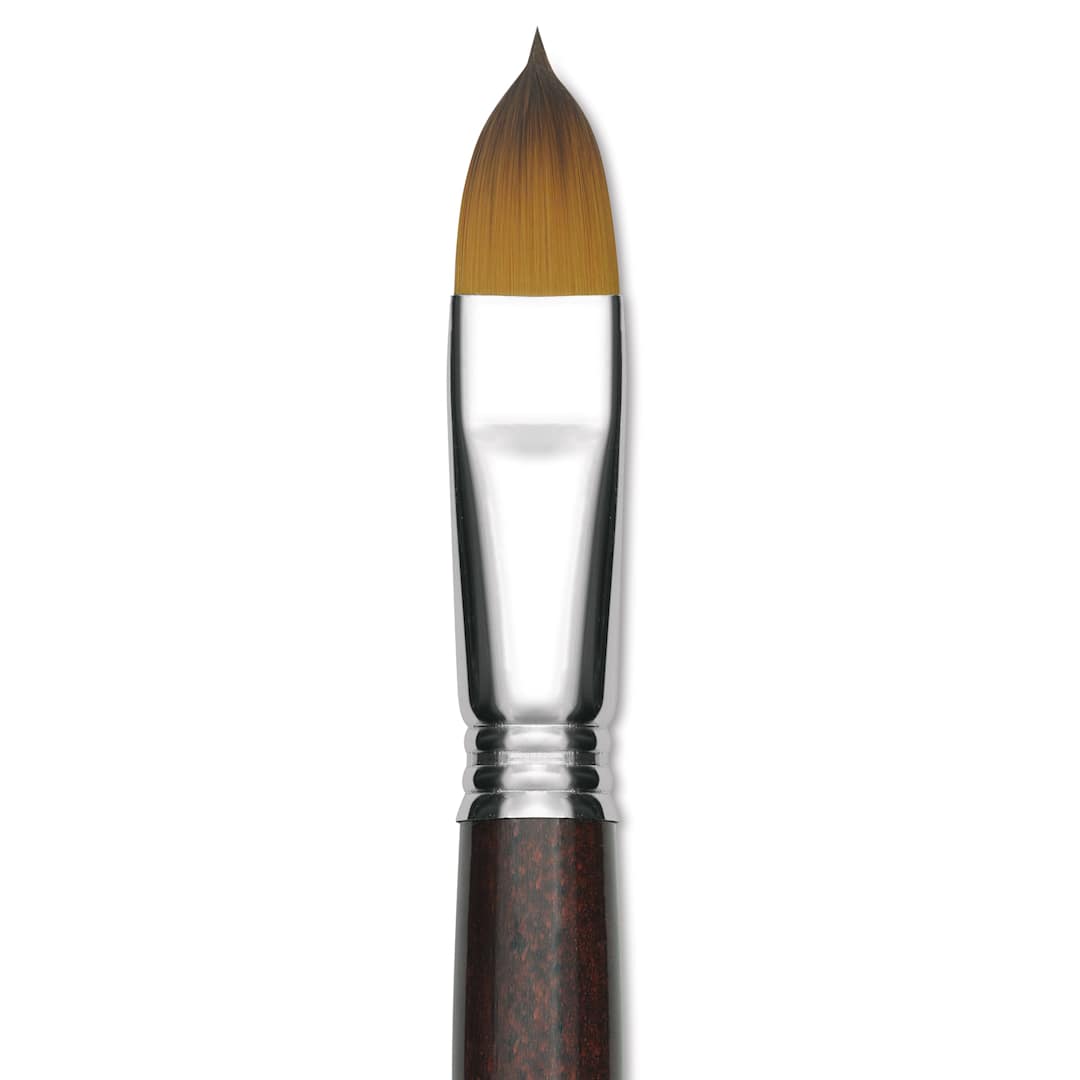Open in modal - Escoda Prado Tame Synthetic Brush - Filbert, Short Handle, Size 18 (Close-up of brush)