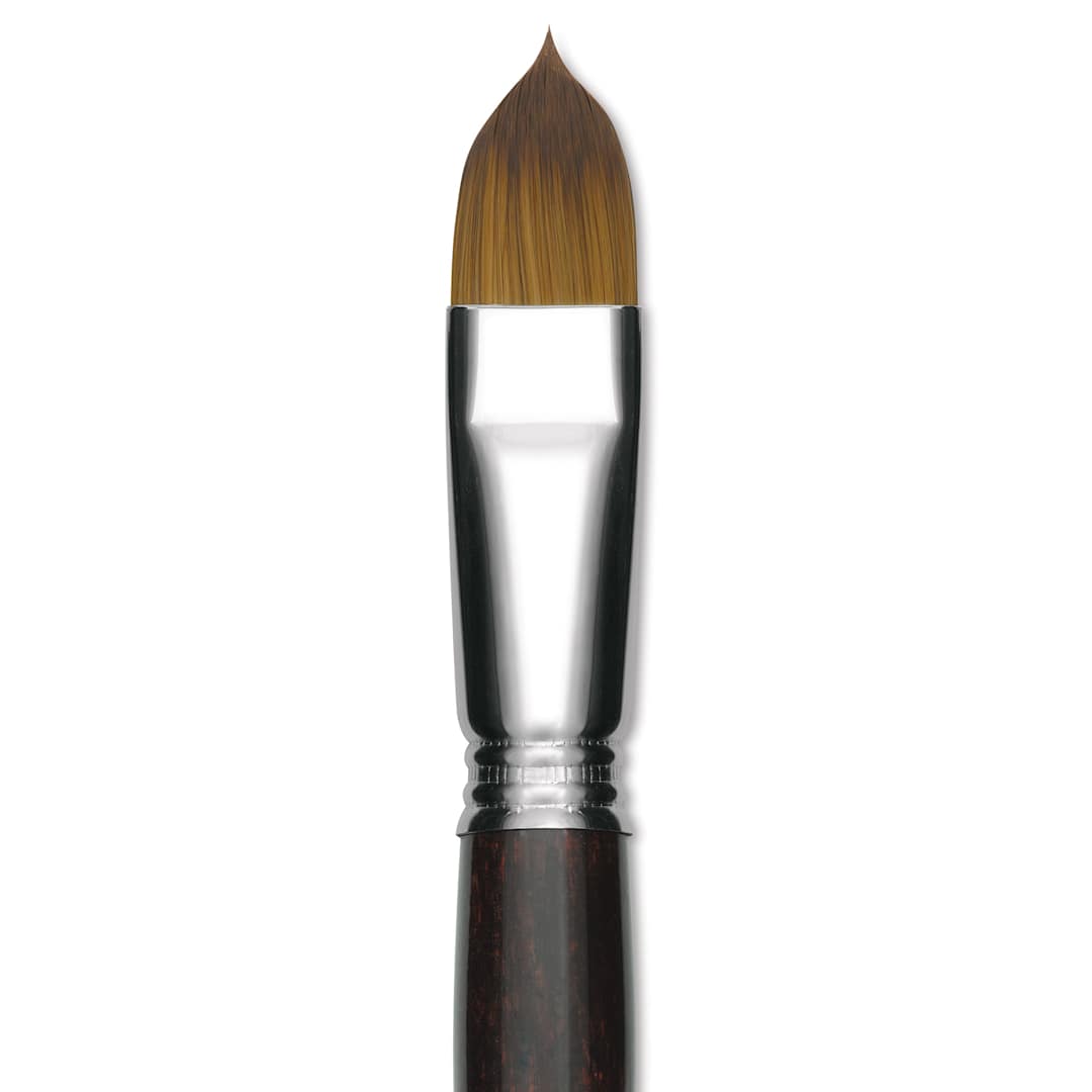 Open in modal - Escoda Prado Tame Synthetic Brush - Filbert, Short Handle, Size 20 (Close-up of brush)