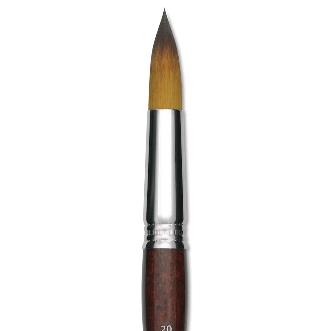 Open in modal - Escoda Prado Tame Synthetic Brush - Round, Short Handle, Size 20, close-up