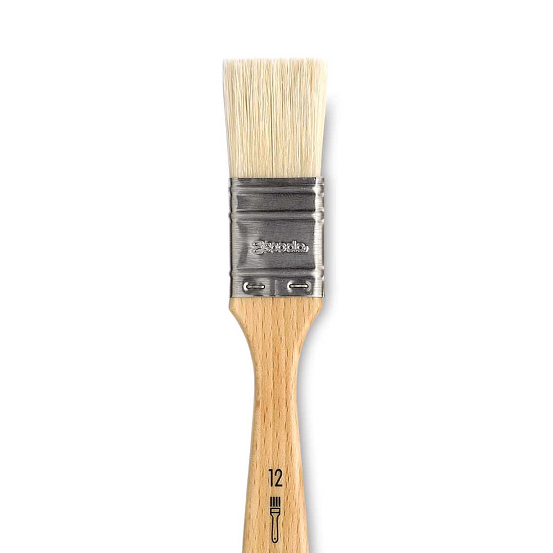 Open in modal - Escoda Clasico Chungking White Bristle Brush - Mottler, Size 12