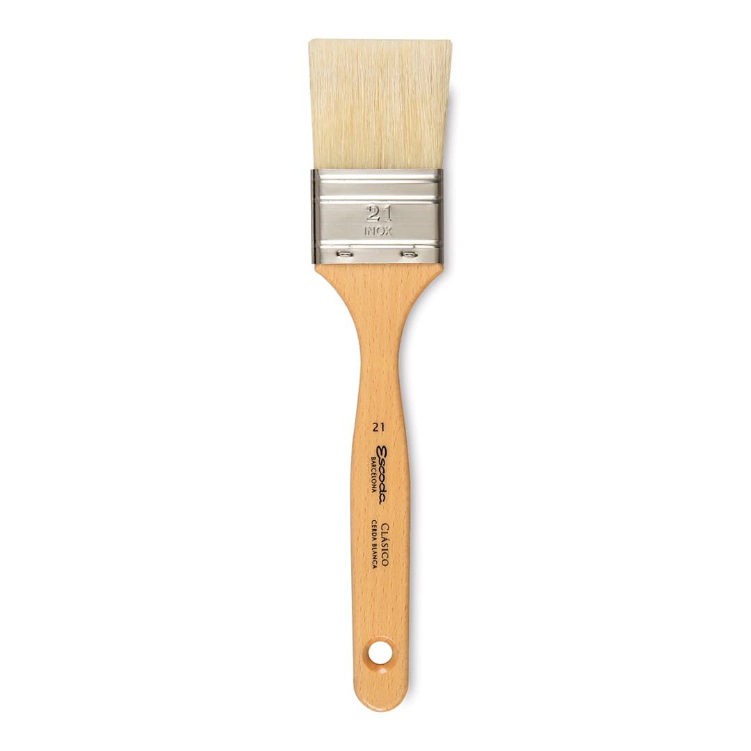Open in modal - Escoda Clasico Chungking White Bristle Brush - Mottler, Size 21