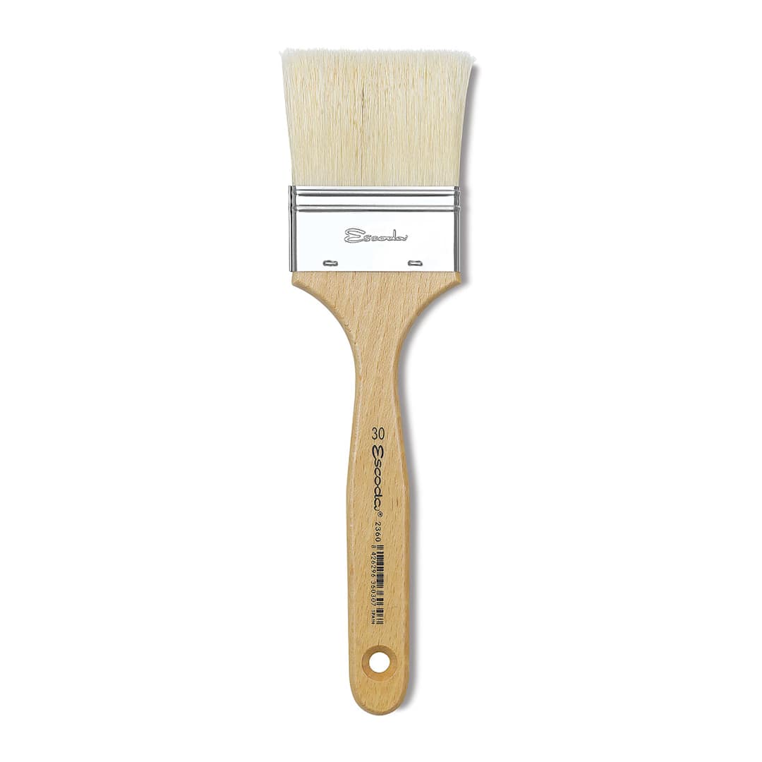 Open in modal - Escoda Clasico Chungking White Bristle Brush - Mottler, Size 30