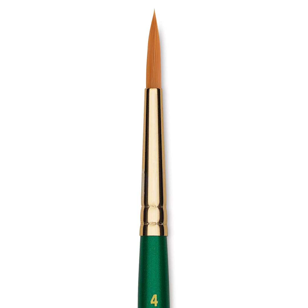 Open in modal - Princeton Good Synthetic Golden Taklon Brush - Round, Short Handle, Size 4