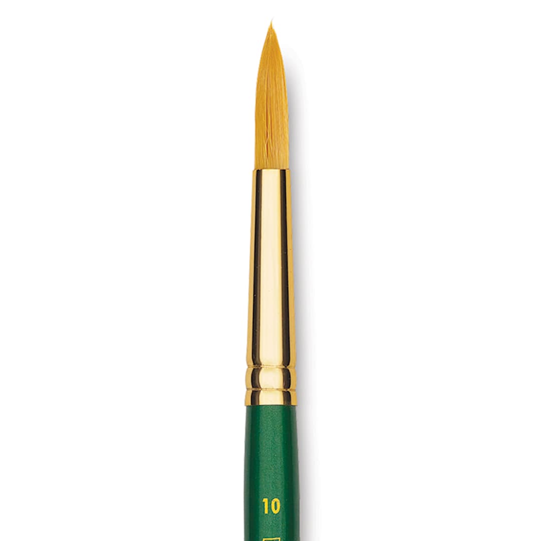 Open in modal - Princeton Good Synthetic Golden Taklon Brush - Round, Short Handle, Size 10 closeup
