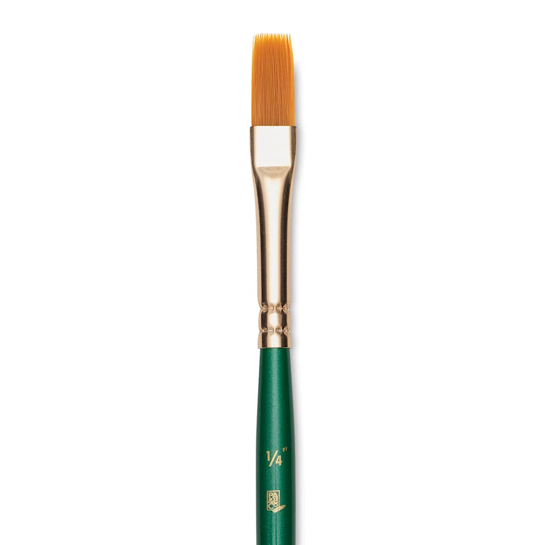 Open in modal - Princeton Good Synthetic Golden Taklon Brush - Stroke, Short Handle, Size 1/4" closeup