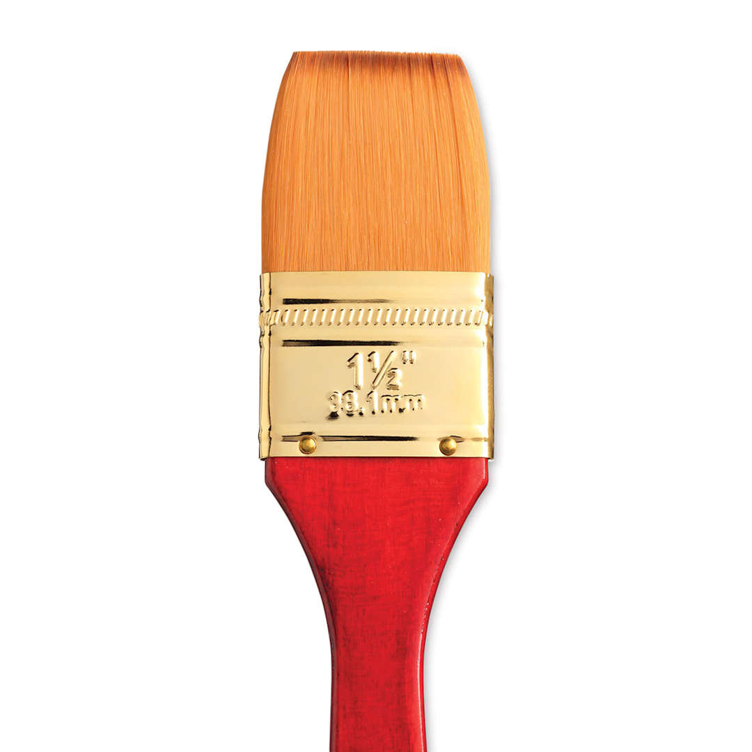 Open in modal - Princeton Heritage Sable Brush - Flat Wash, Short Handle, Size 1-1/2" close up