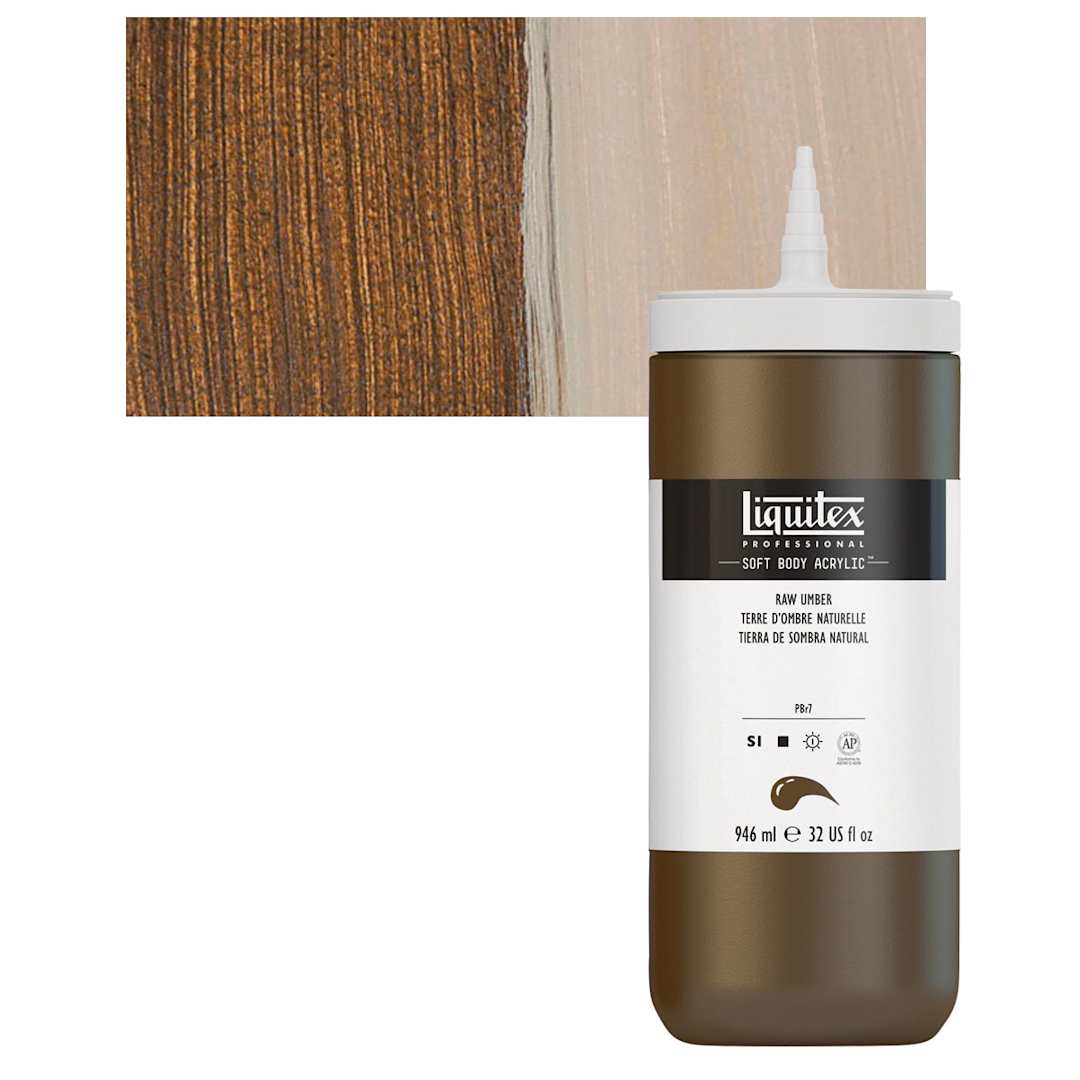 Open in modal - Liquitex Soft Body Artist Acrylic - Raw Umber, 946 ml and swatch
