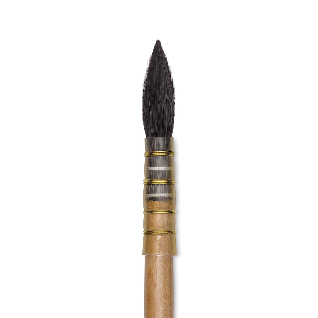 Open in modal - Isabey Original Siberian Blue Squirrel Brush - Quill Mop, Short Handle, Size 0 close up