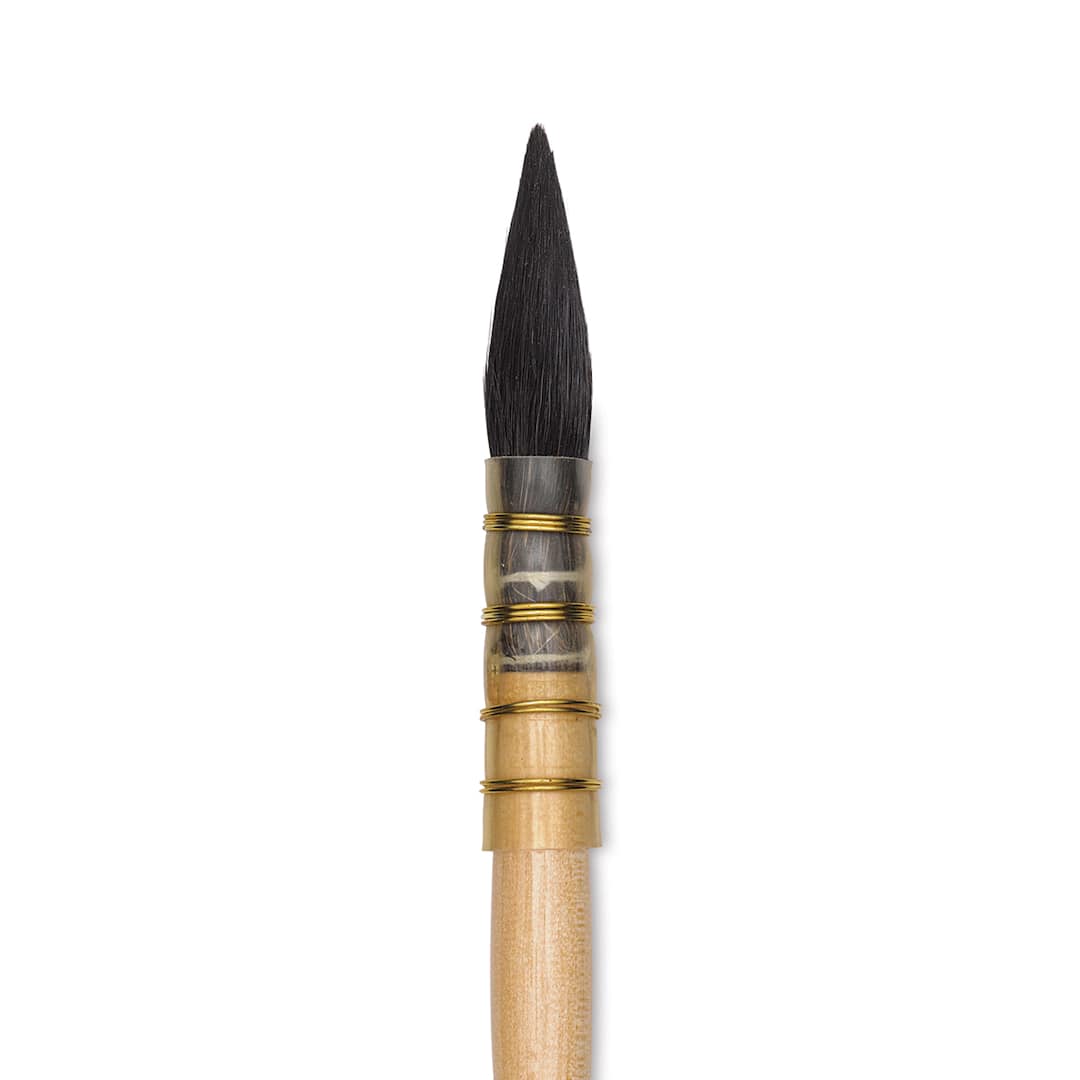 Open in modal - Isabey Original Siberian Blue Squirrel Brush - Quill Mop, Short Handle, Size 1 close up