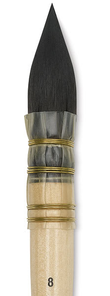 Open in modal - Isabey Original Siberian Blue Squirrel Quill Mop - Size 8 closeup