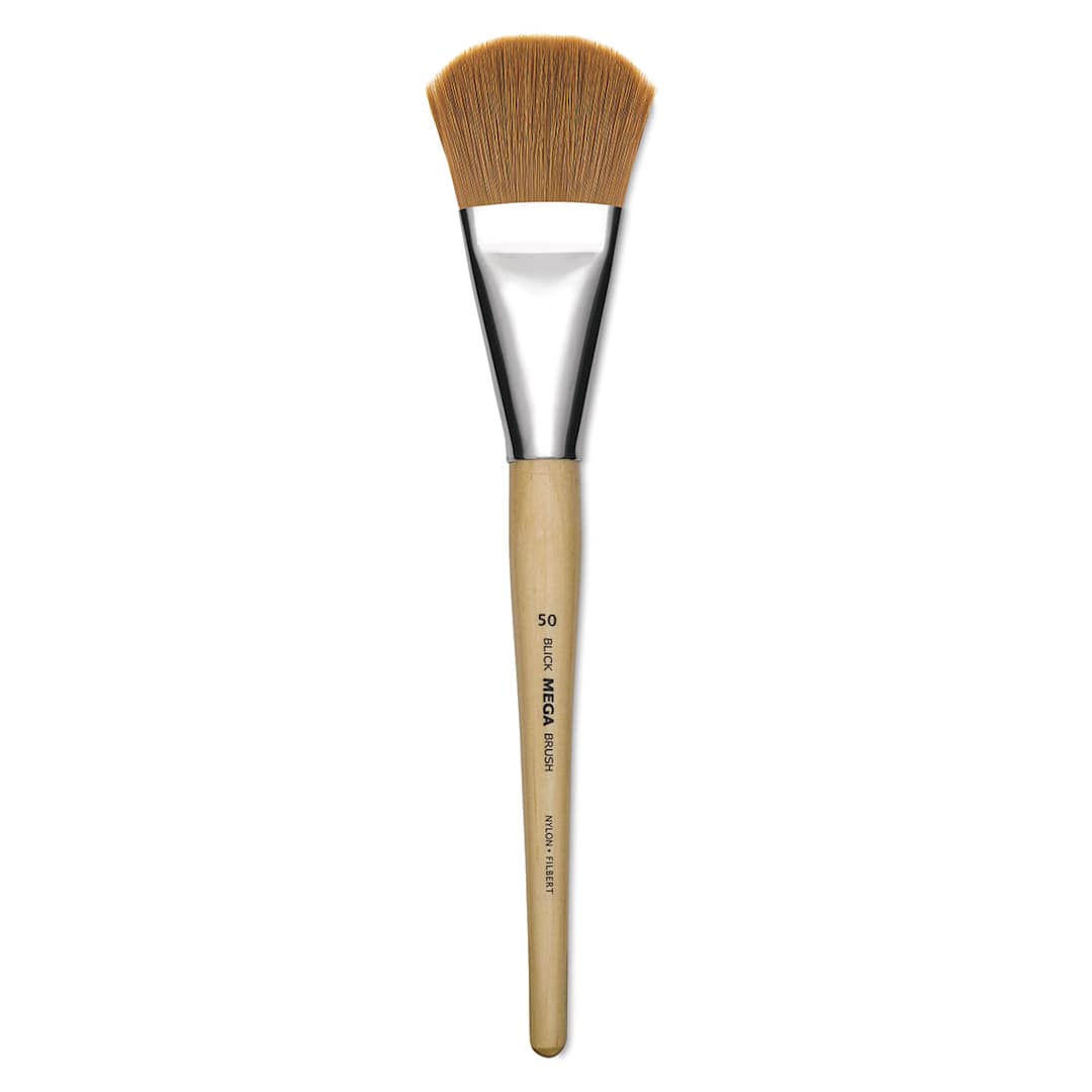 Open in modal - Blick Mega Golden Taklon Brush - Mega Filbert, Short Handle, Size 50