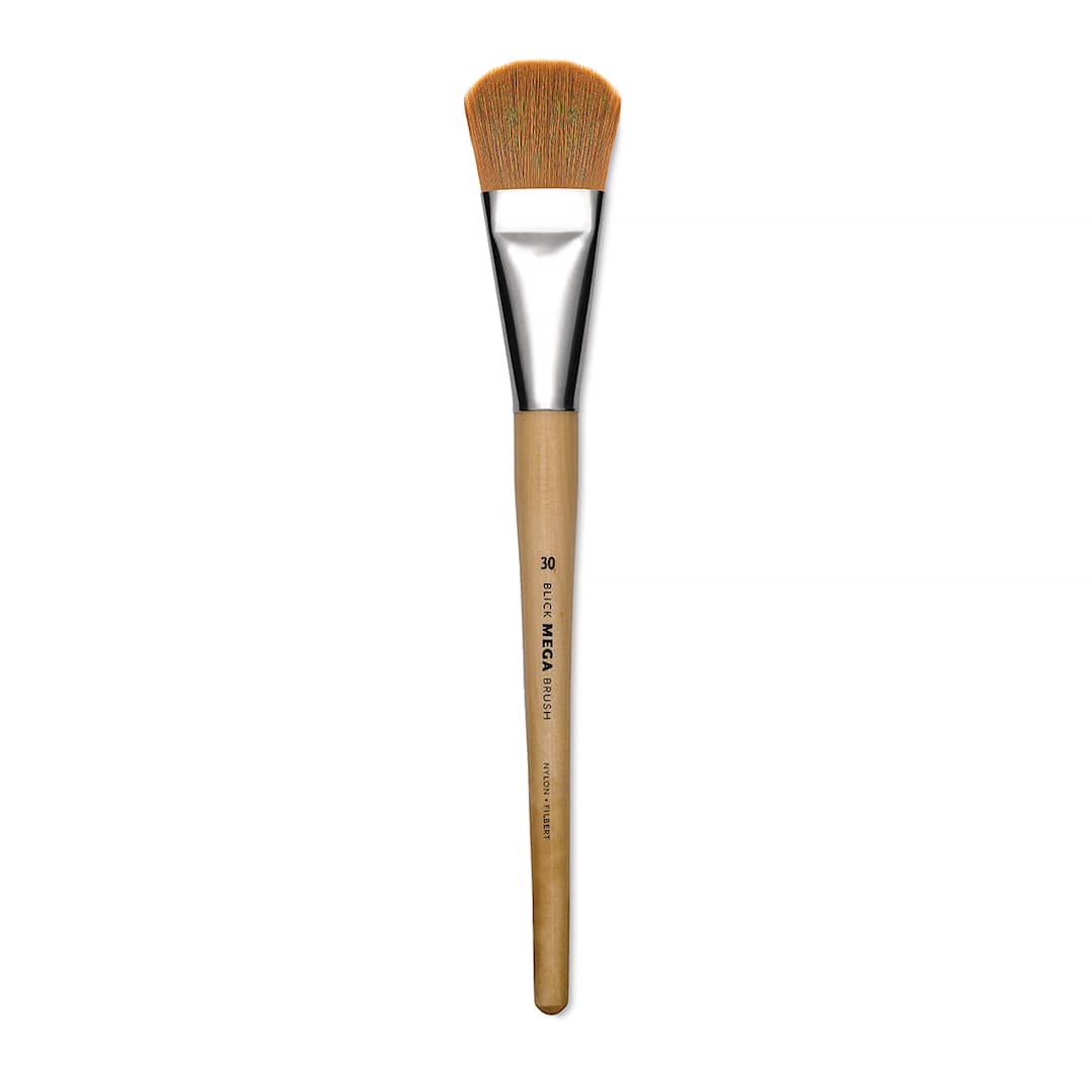 Open in modal - Blick Mega Golden Taklon Brush - Mega Filbert, Short Handle, Size 30