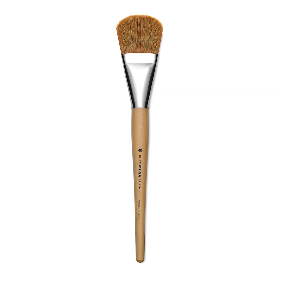 Open in modal - Blick Mega Golden Taklon Brush - Mega Filbert, Short Handle, Size 40