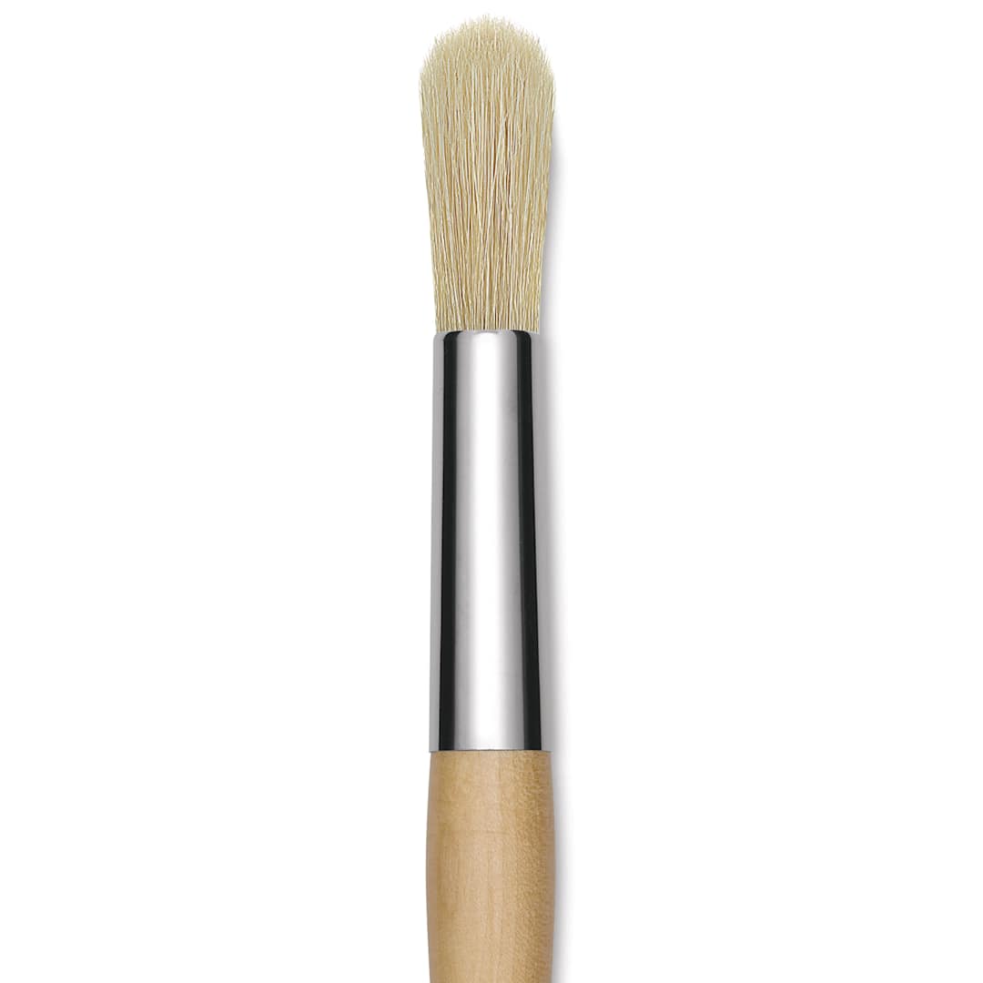 Open in modal - Blick Mega Natural Bristle Brush - Mega Round, Short Handle, Size 30, close-up
