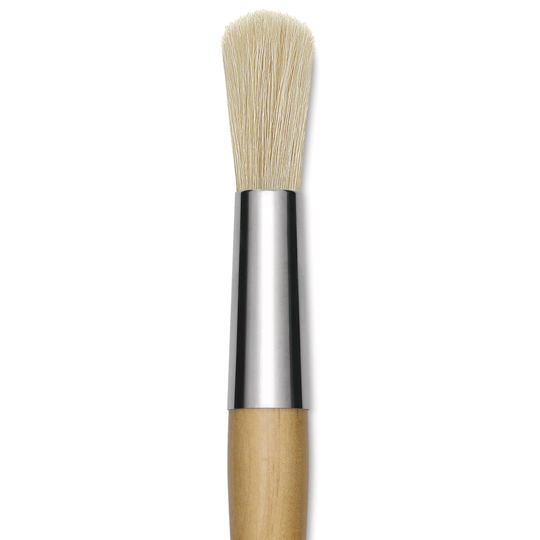 Open in modal - Blick Mega Natural Bristle Brush - Mega Round, Short Handle, Size 40, close-up