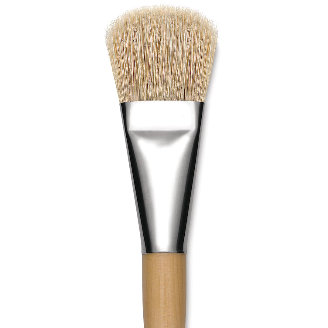 Open in modal - Blick Mega Natural Bristle Brush - Mega Filbert, Short Handle, Size 30, close-up