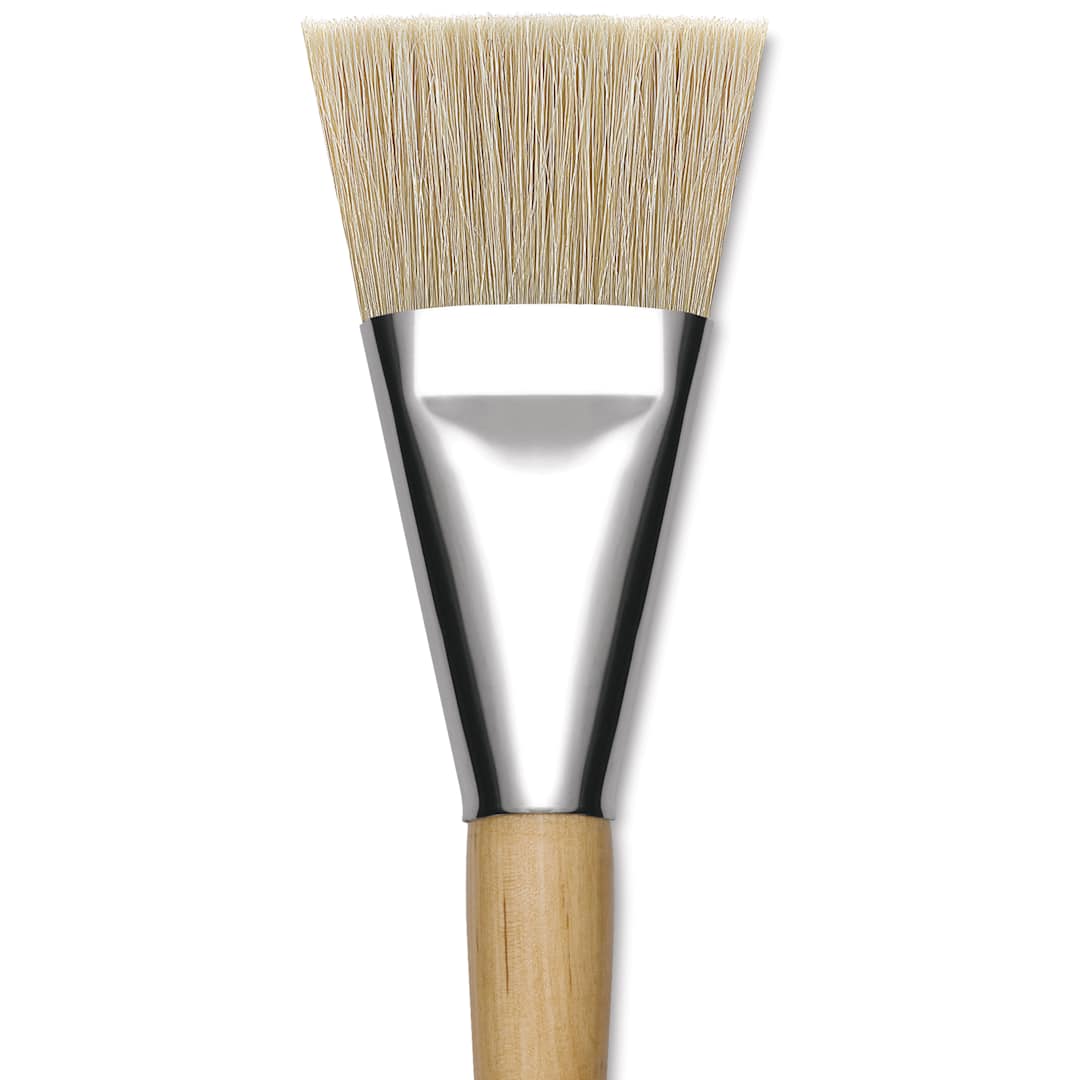 Open in modal - Blick Mega Natural Bristle Brush - Mega Flat, Short Handle, Size 50, close-up