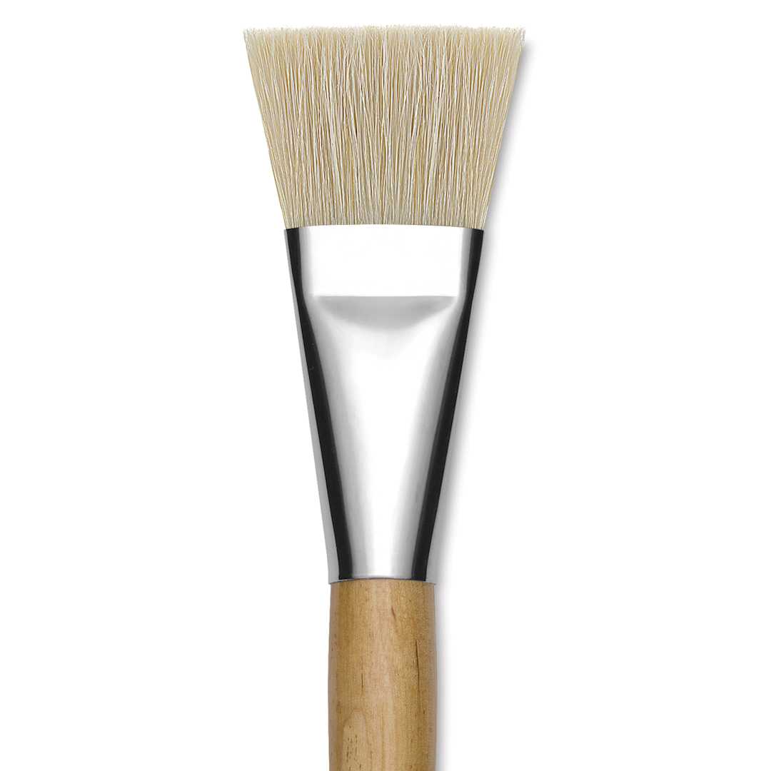 Open in modal - Blick Mega Natural Bristle Brush - Mega Flat, Short Handle, Size 30, close-up