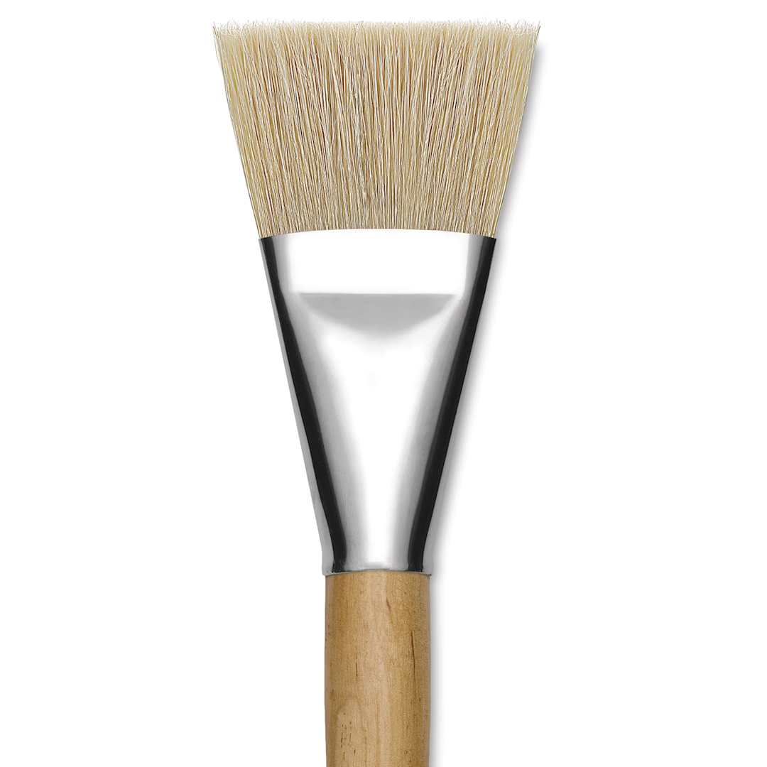 Open in modal - Blick Mega Natural Bristle Brush - Mega Flat, Short Handle, Size 40, close-up