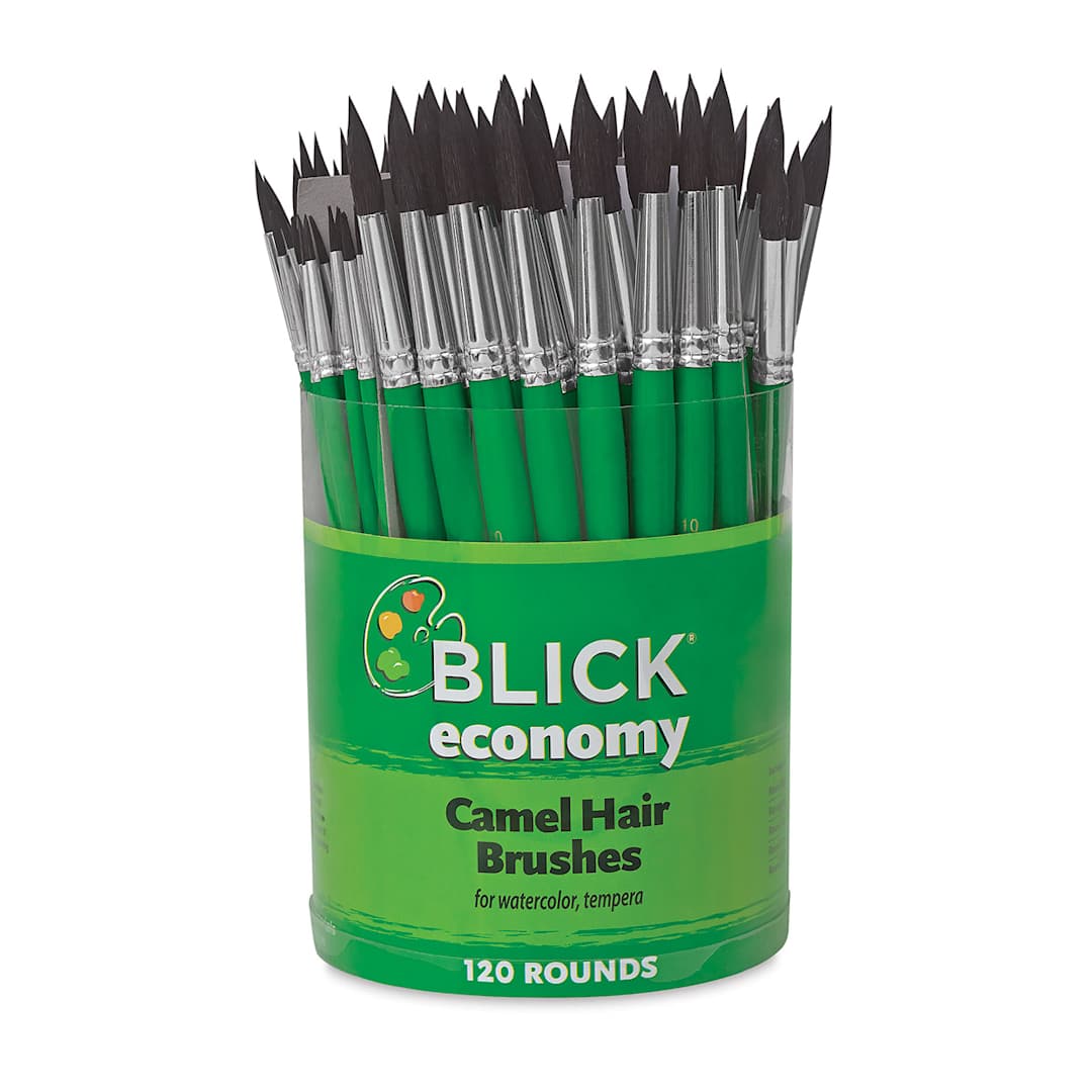 Open in modal - Blick Economy Camel Brush Set - Rounds, Set of 120