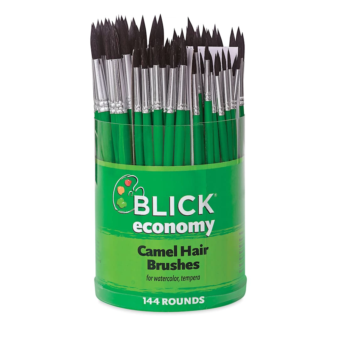 Open in modal - Blick Economy Camel Brush Set - Rounds, Short Handle, Set of 144