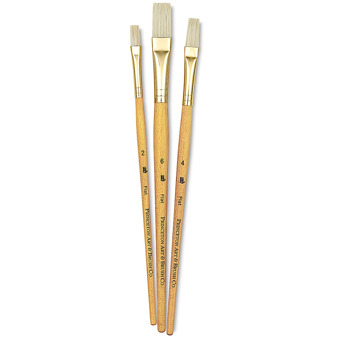 Open in modal - Princeton Real Value Brush Set - 9104, Bristle, Short Handle, Set of 3