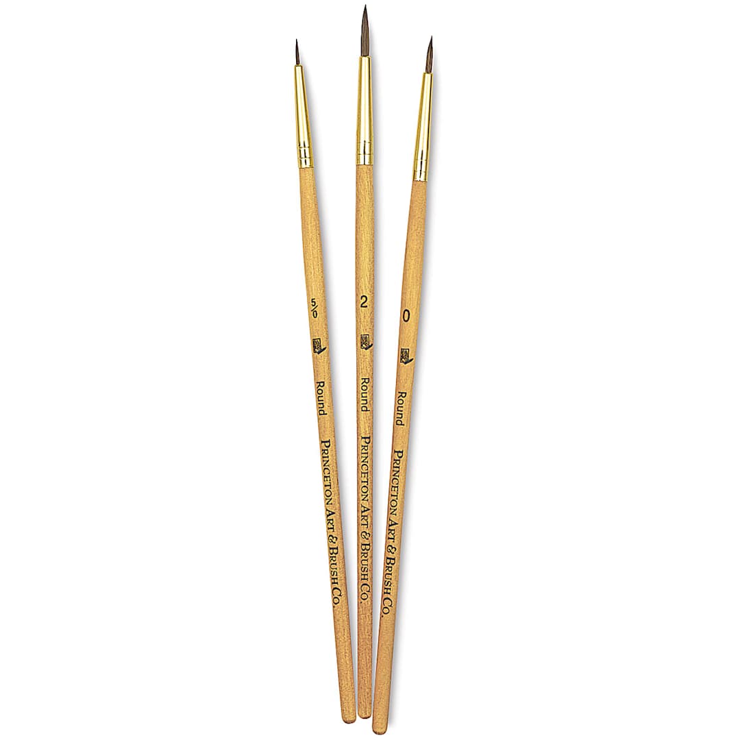 Open in modal - Princeton Real Value Brush Set - 9105, Synthetic Sable, Short Handle, Set of 3