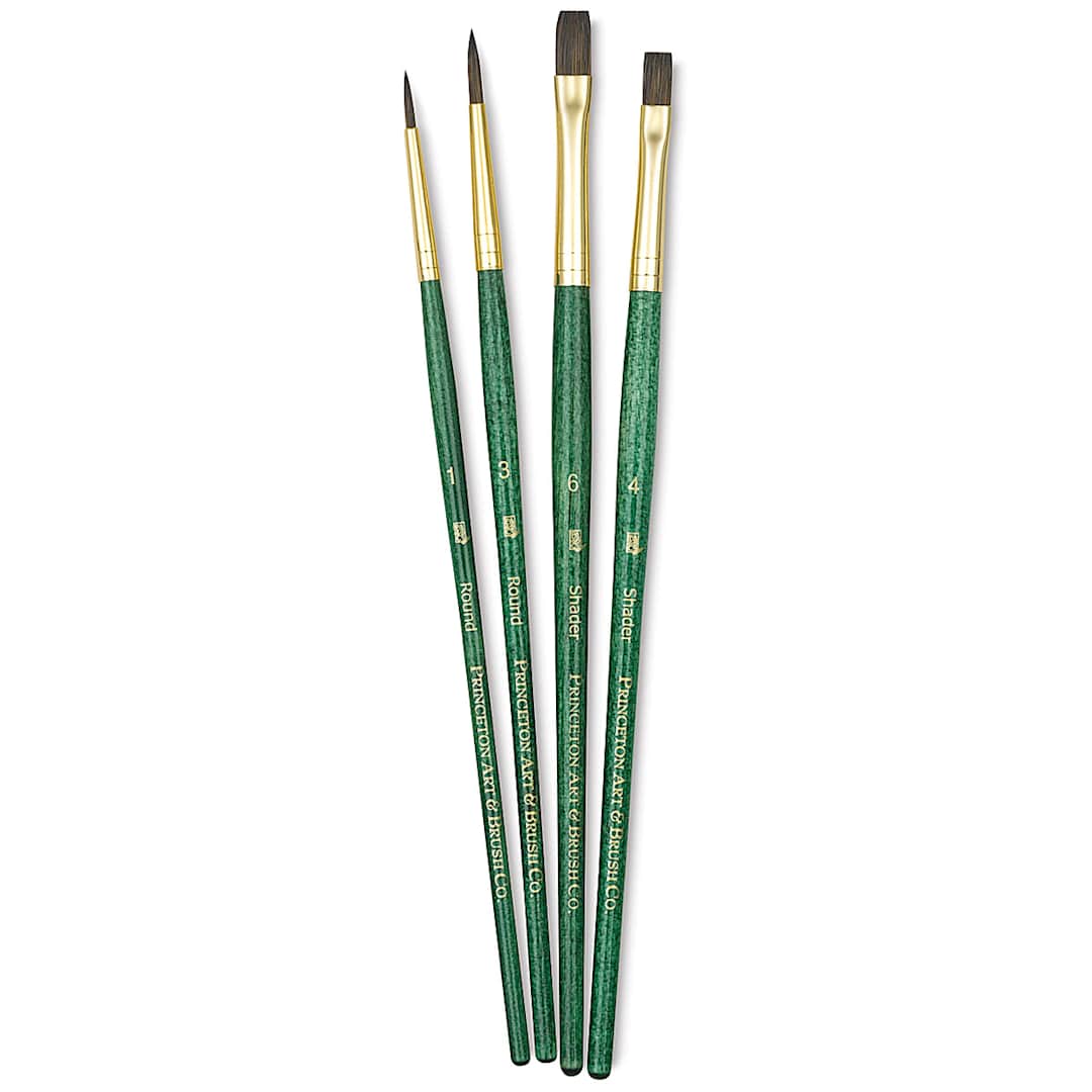 Open in modal - Princeton Real Value Brush Set - 9110, Synthetic Pony, Short Handle, Set of 4