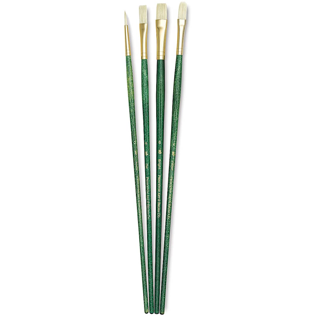 Open in modal - Princeton Real Value Brush Set - 9118, Bristle, Long Handle, Set of 4