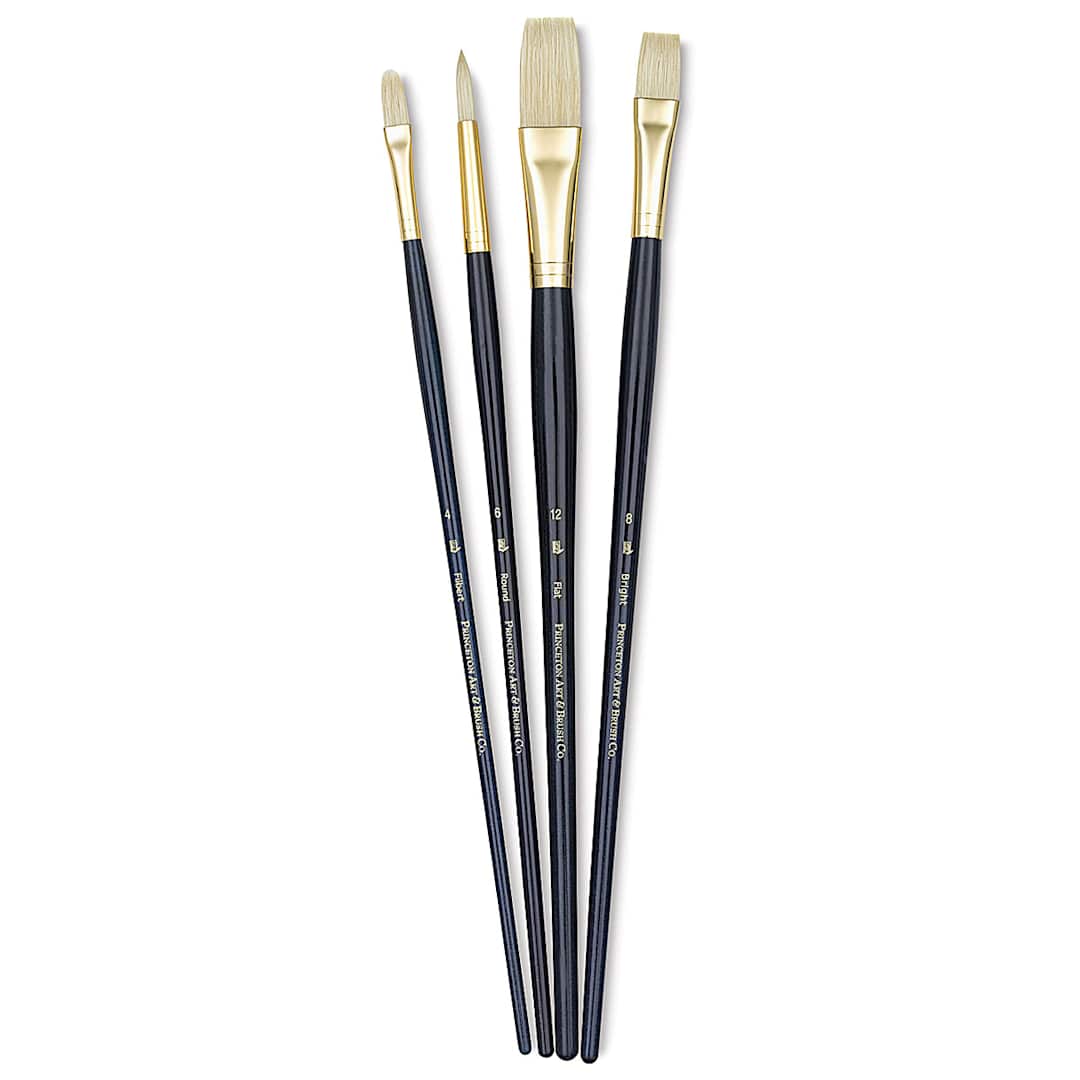 Open in modal - Princeton Real Value Brush Set - 9131, Bristle, Long Handle, Set of 4
