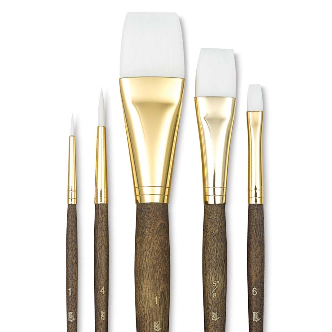 Open in modal - Princeton Real Value Brush Set - 9144, White Taklon, Short Handle, Set of 5
