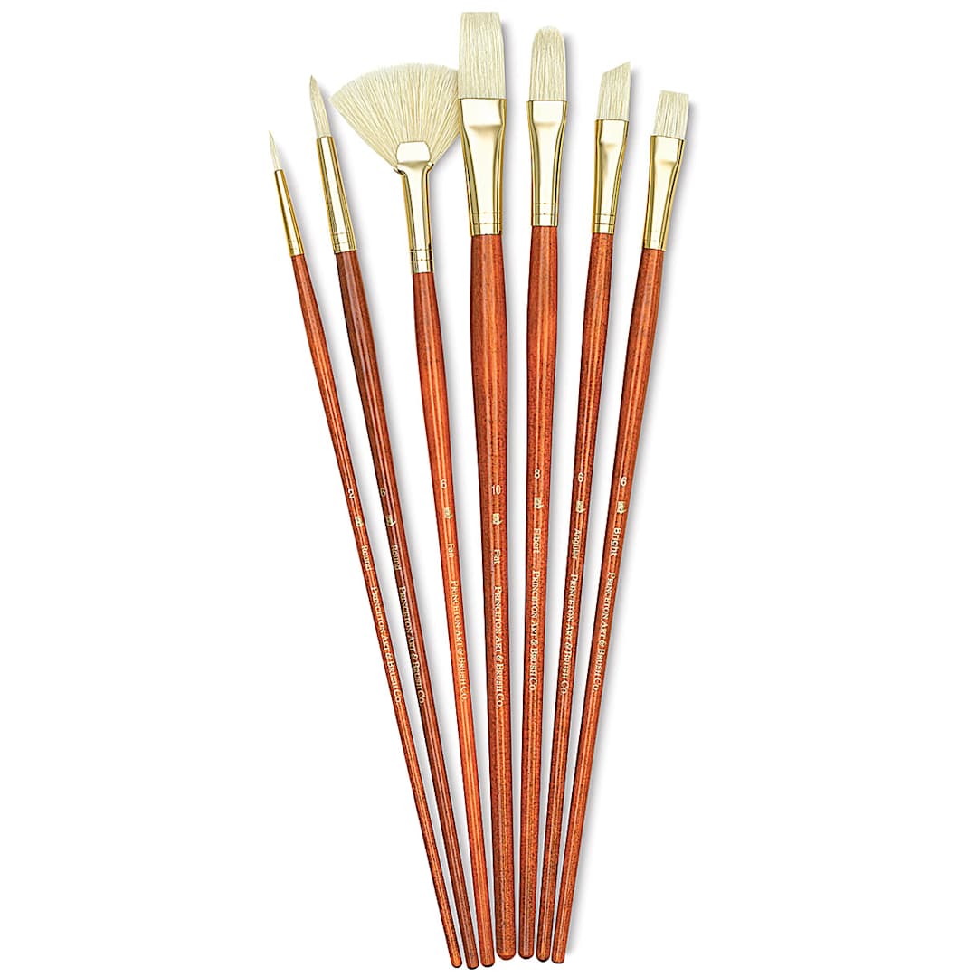 Open in modal - Princeton Real Value Brush Set - 9154, Bristle, Long Handle, Set of 7