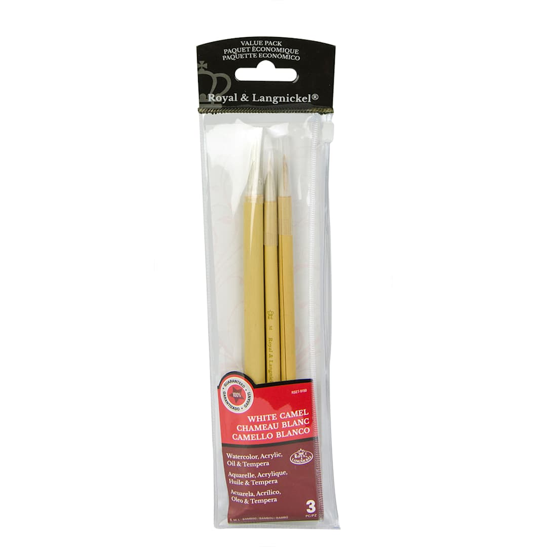Open in modal - VALUE PACK BRUSH SET BAMB CAMEL WHT SET/3