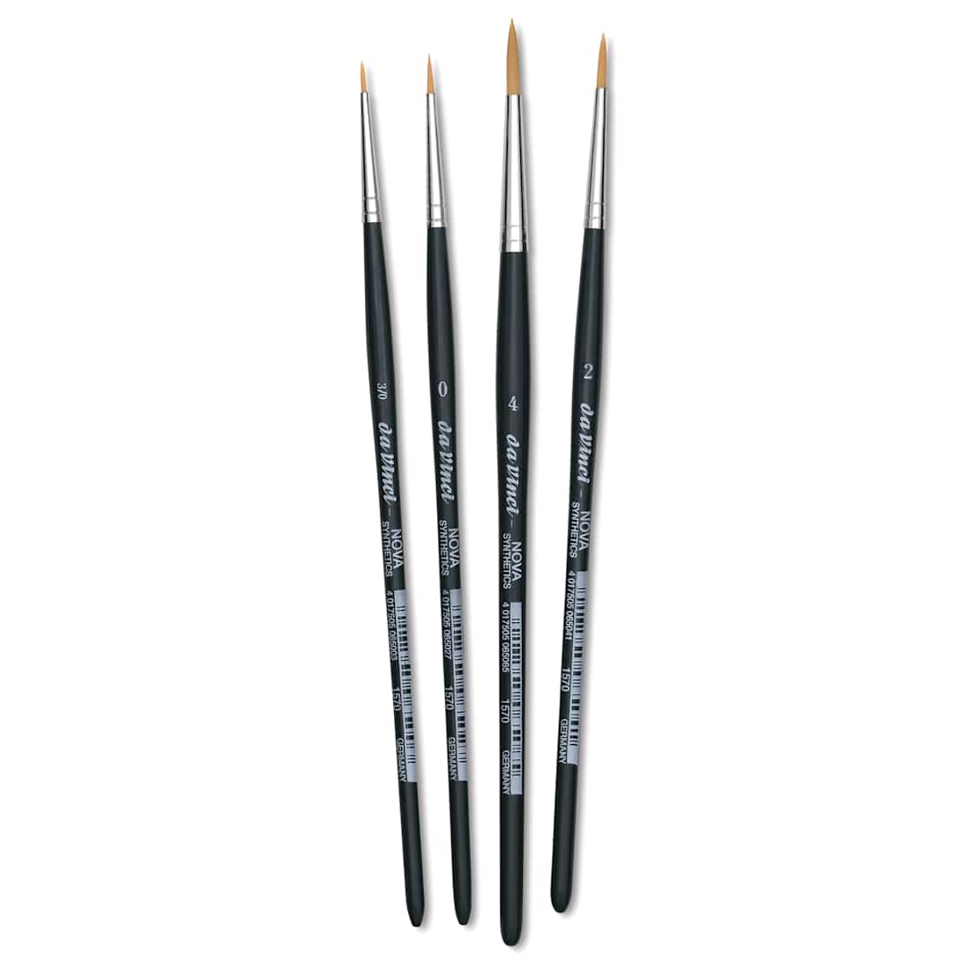 Open in modal - Da Vinci Nova Synthetic Brushes - Set 5235, Round, Short Handle, Set of 4