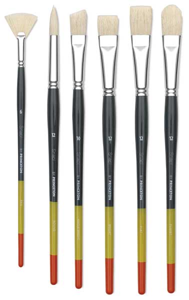 Open in modal - SNAP! Series 9700 Natural Bristle Brushes - Full length upright view of 6 different brushes