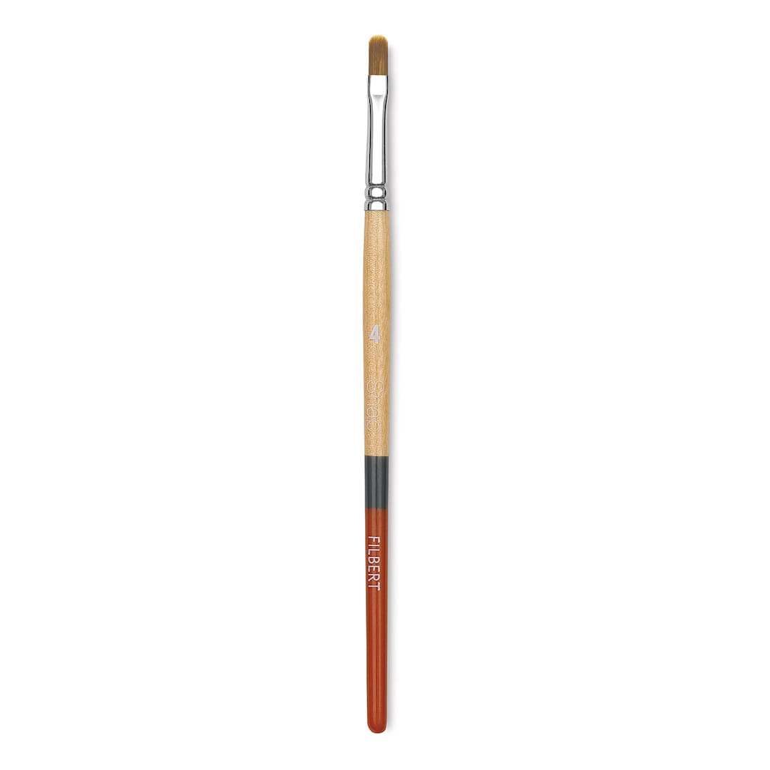 Open in modal - Princeton Snap! Golden Taklon Brush - Filbert, Short Handle, Size 4